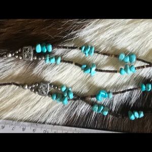 NativeAmerican Turquoise chunk-and helshi necklace